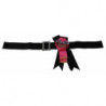 Cintura in cotone con cristalli con spilla a fiore rosa nero - IT40-S