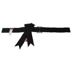 Cintura in cotone con cristalli con spilla a fiore rosa nero - IT40-S