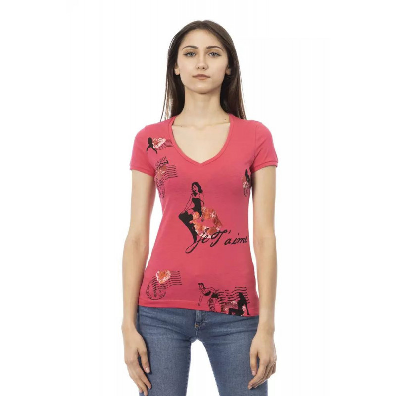 Top e maglietta in cotone rosa - XL