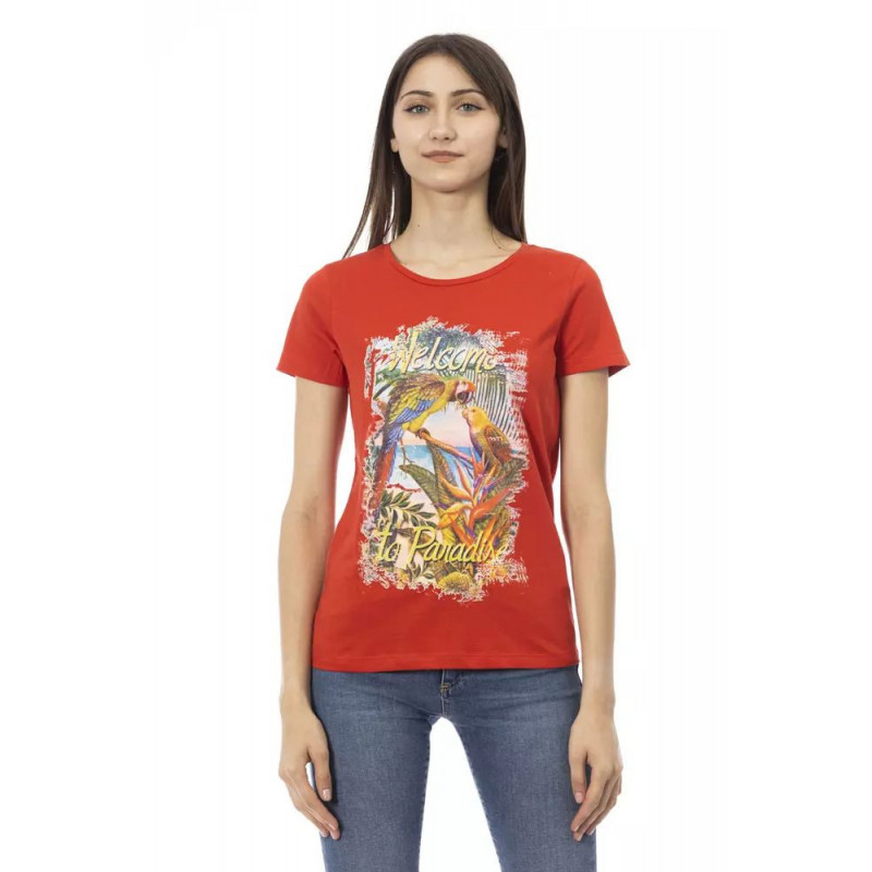 Top e maglietta in cotone rosso - XL