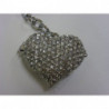 Portachiavi a forma di cuore con strass - Con specchio interno