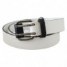 Cintura vita fibbia argentata vera pelle bianca - 90 CM / 36 INCHES