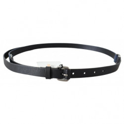 Cintura con logo argento in pelle nera blu - 85 CM / 34 INCHES