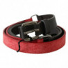Cintura vita fibbia logo argento pelle marrone rosso - 85 CM / 34 I