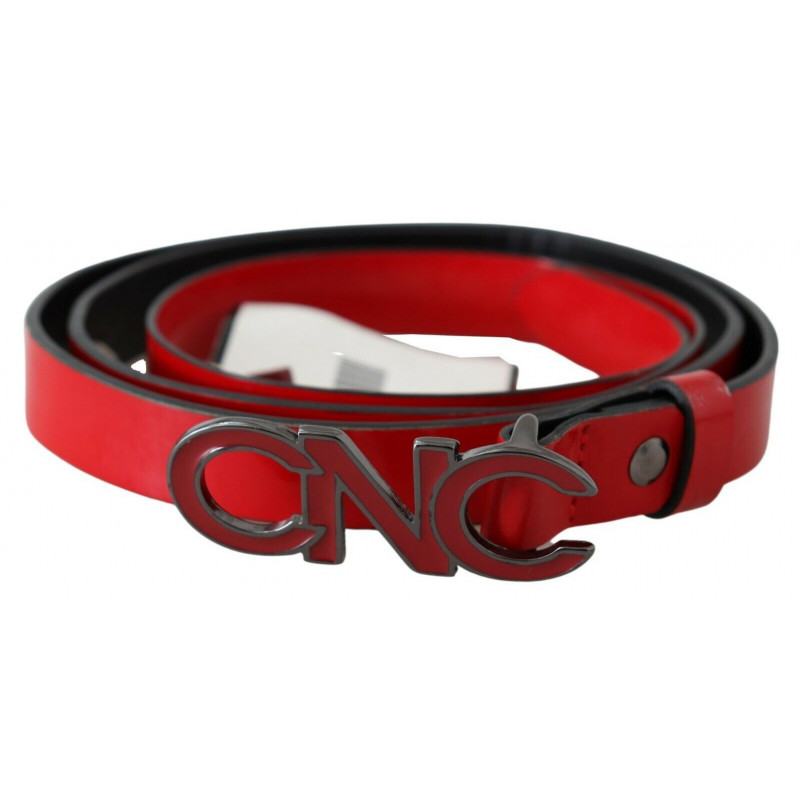 Cintura fibbia logo reversibile pelle rossa nera - 85 CM / 34 INCHES