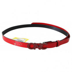 Cintura fibbia logo reversibile pelle rossa nera - 85 CM / 34 INCHES