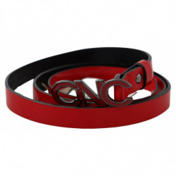 Cintura fibbia logo reversibile pelle rossa nera - 85 CM / 34 INCHES