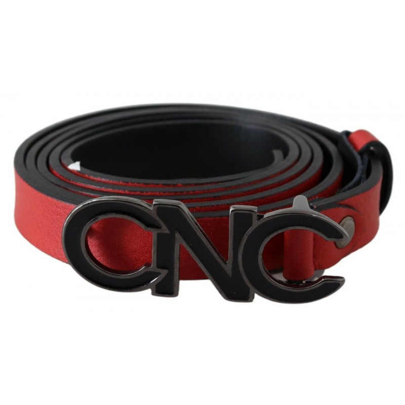 Cintura rossa reversibile con logo in pelle - 85 CM / 34 INCHES