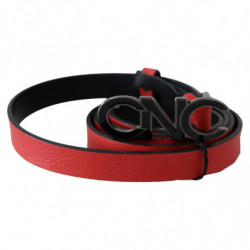 Cintura rossa reversibile con logo in pelle - 85 CM / 34 INCHES