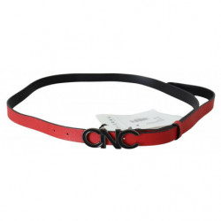 Cintura rossa reversibile con logo in pelle - 85 CM / 34 INCHES