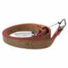 Cintura in pelle beige con fibbia con logo argento - 85 CM / 34 INCHES