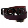 Cintura fibbia lettera grande logo pelle marrone - 85 CM / 34 INCHES