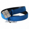 Cintura vita fibbia logo quadrato argento pelle blu - 85 CM / 34 IN