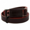 Cintura pelle marrone doppia fibbia argento rustico - 85 CM / 34 IN