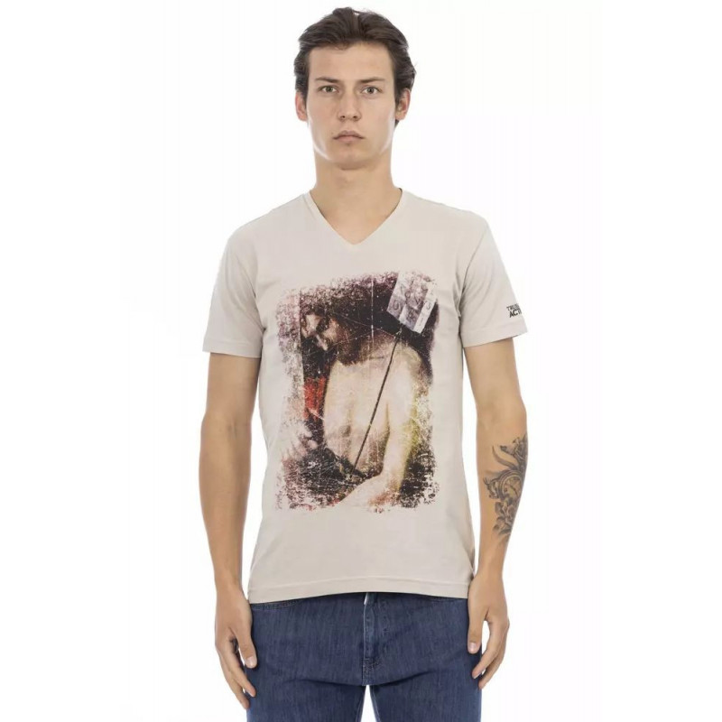 Maglietta in cotone beige - 3XL