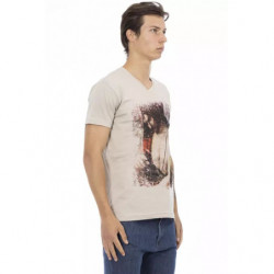 Maglietta in cotone beige - 3XL