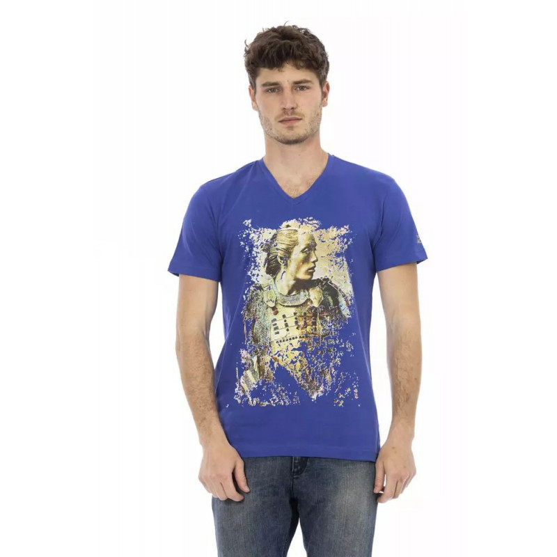 Maglietta in cotone blu - L