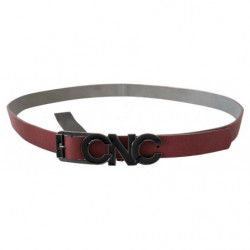 Cintura alla moda logo pelle marrone rossiccio - 100 CM / 40 INCHES