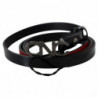 Cintura con fibbia con logo in pelle nera sottile - 85 CM / 34 INCHES