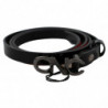 Cintura con fibbia con logo in pelle nera sottile - 85 CM / 34 INCHES