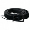 Vita con fibbia quadrata in velluto di pelle nera - 100 CM / 40 INCHES