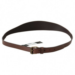 Cintura fibbia metallo rustico vera pelle marrone - 95 CM / 38 INCHES