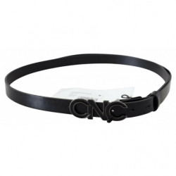 Cintura vita fibbia logo metallo pelle nera - 85 CM / 34 INCHES