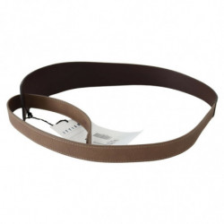 Cintura larga vita logo vera pelle marrone - 70 CM / 28 INCHES