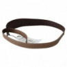 Cintura larga vita logo vera pelle marrone - 70 CM / 28 INCHES