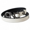 Cintura Cintura logo pelle grigio metallizzato - 85 CM / 34 INCHES