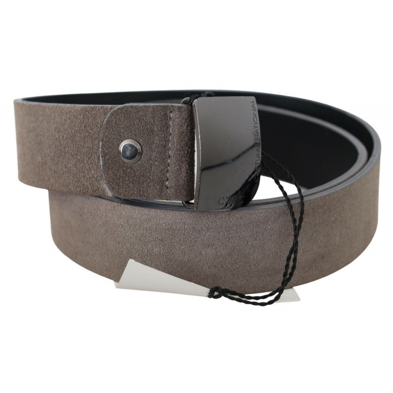 Cintura fibbia logo quadrato pelle marrone - 85 CM / 34 INCHES