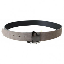 Cintura fibbia logo quadrato pelle marrone - 85 CM / 34 INCHES