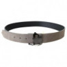 Cintura fibbia logo quadrato pelle marrone - 85 CM / 34 INCHES