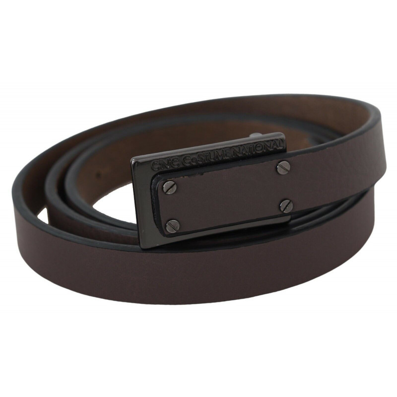 Cintura fibbia vite logo tattico pelle marrone - 100 CM / 40 INCHES