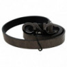 Cintura fibbia logo lettera pelle marrone scuro - 100 CM / 40 INCHES