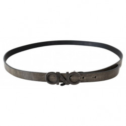 Cintura fibbia logo lettera pelle marrone scuro - 100 CM / 40 INCHES