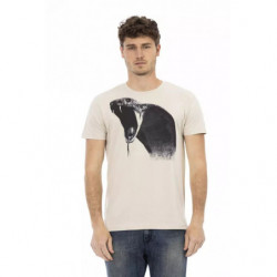 Maglietta in cotone beige - L