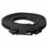 Cintura con fibbia con logo skinny in pelle nera - 100 CM / 40 INCHES