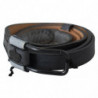 Cintura con fibbia logo con frange in pelle nera - 85 CM / 34 INCHES