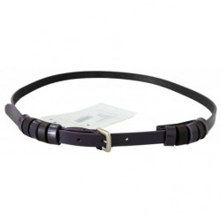 Cintura sottile da donna vita fibbia logo argento - 85 CM / 34 INCHES