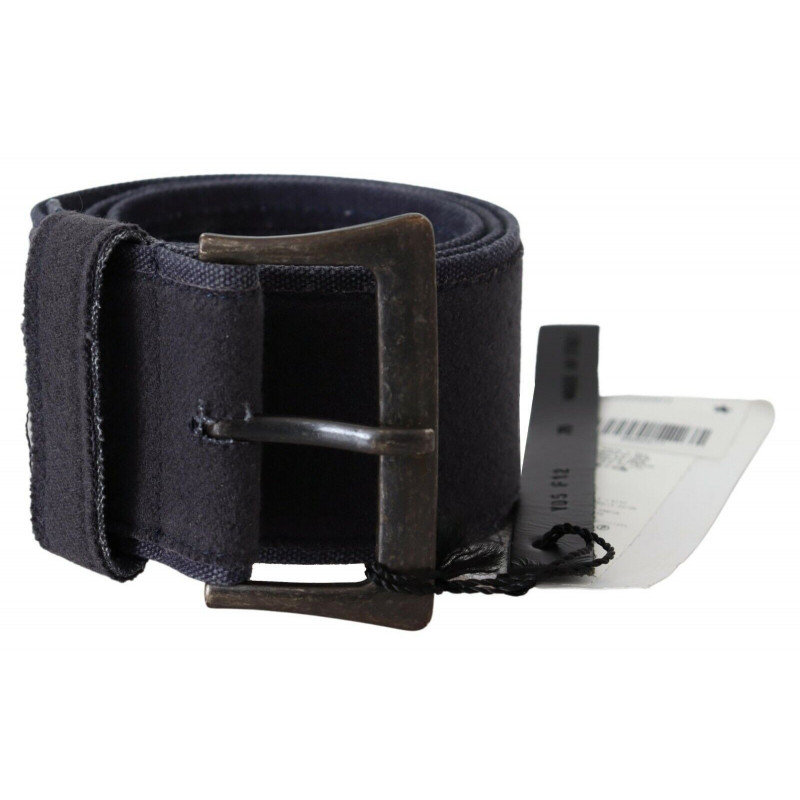 Cintura fibbia rustica quadrata ampia blu navy nera - 70 CM / 28 IN