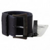 Cintura fibbia rustica quadrata ampia blu navy nera - 70 CM / 28 IN