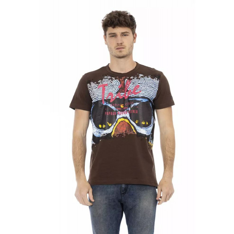 Maglietta in cotone marrone - 3XL