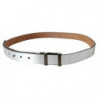 Cintura in pelle marrone argento metallizzato - 85 CM / 34 INCHES