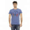 Maglietta in cotone blu - L