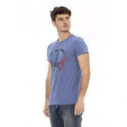 Maglietta in cotone blu - L