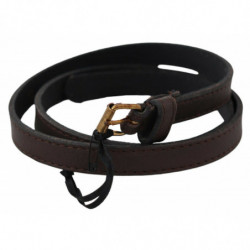 Marrone Vera Pelle Skinny Moda Scuro - 75 CM / 30 INCHES