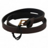 Marrone Vera Pelle Skinny Moda Scuro - 75 CM / 30 INCHES