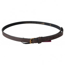 Marrone Vera Pelle Skinny Moda Scuro - 75 CM / 30 INCHES
