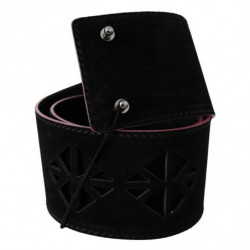 Cintura da donna borchie vita larga pelle nera - 85 CM / 34 INCHES
